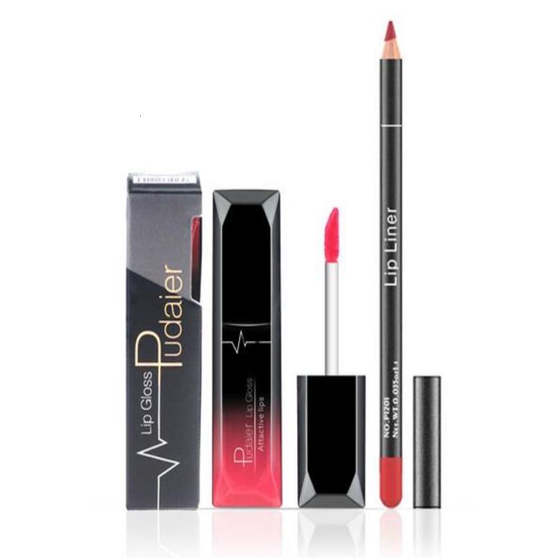 12 Colors Matte Liquid Lipstick Lipgloss Pink Orange Lip Contour Lipliner Wood Nude Lip gloss Lip stick Makeup Set P1205# 240705