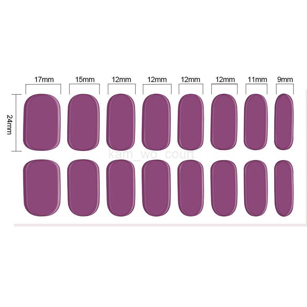 16Tips Semi Cured Gel Nail Stickers UV/LED Lamp Cured Gel Nail Polish Wraps Pure Color Waterproof Glitter Full Cover Gel StickerM240708