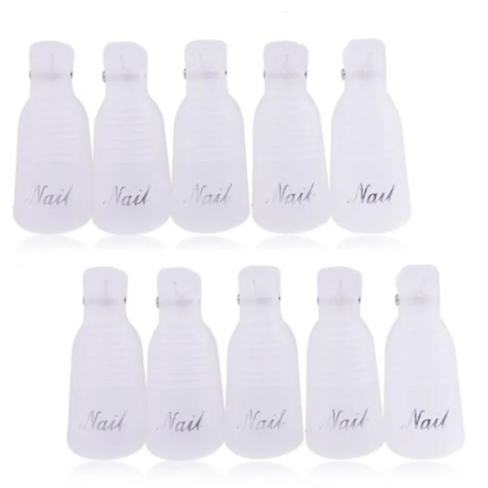10 pieces/box UV gel polishing removal clip Color acrylic nail art soap cap clip DIY nail cleaning handle finger packing tool 240705