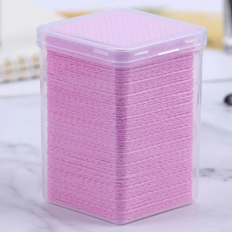 200pcs/box unlined nail wet towel White pink cotton pad gel polishing paper napkin 240705