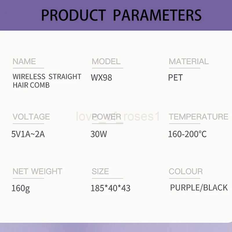 Wireless Hot Air Hair Dryers Brush Curl Rotating Curler Professional Straightener Electric Styling Appliances Eners Comb MachineM240708