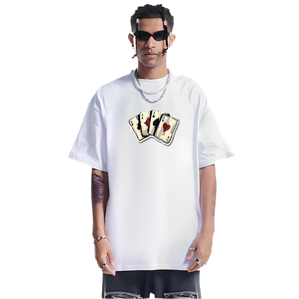 Comfy Men's T-shirts for Home and Outdoor - 180g Cotton Men's Tees, Customizable DIY Anime Apparel