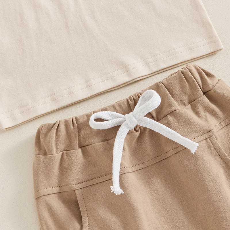 Clothing Sets 2Pcs Little Boys Outfit Toddlers Baby Boys Summer Letter Print Short Sleeve T-Shirt Tops + Elastic Waist Shorts Clothing