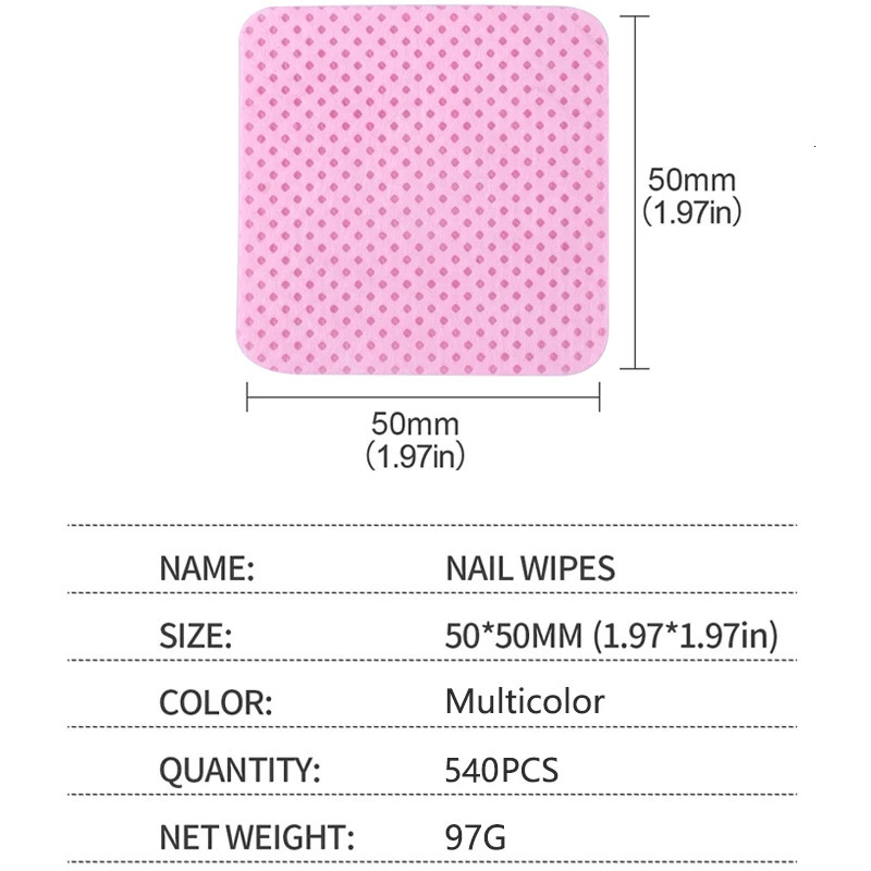 540Pcs/bag non-woven fabric nail polish r napkin color cotton wet towel paper pad UV gel dust r 240705