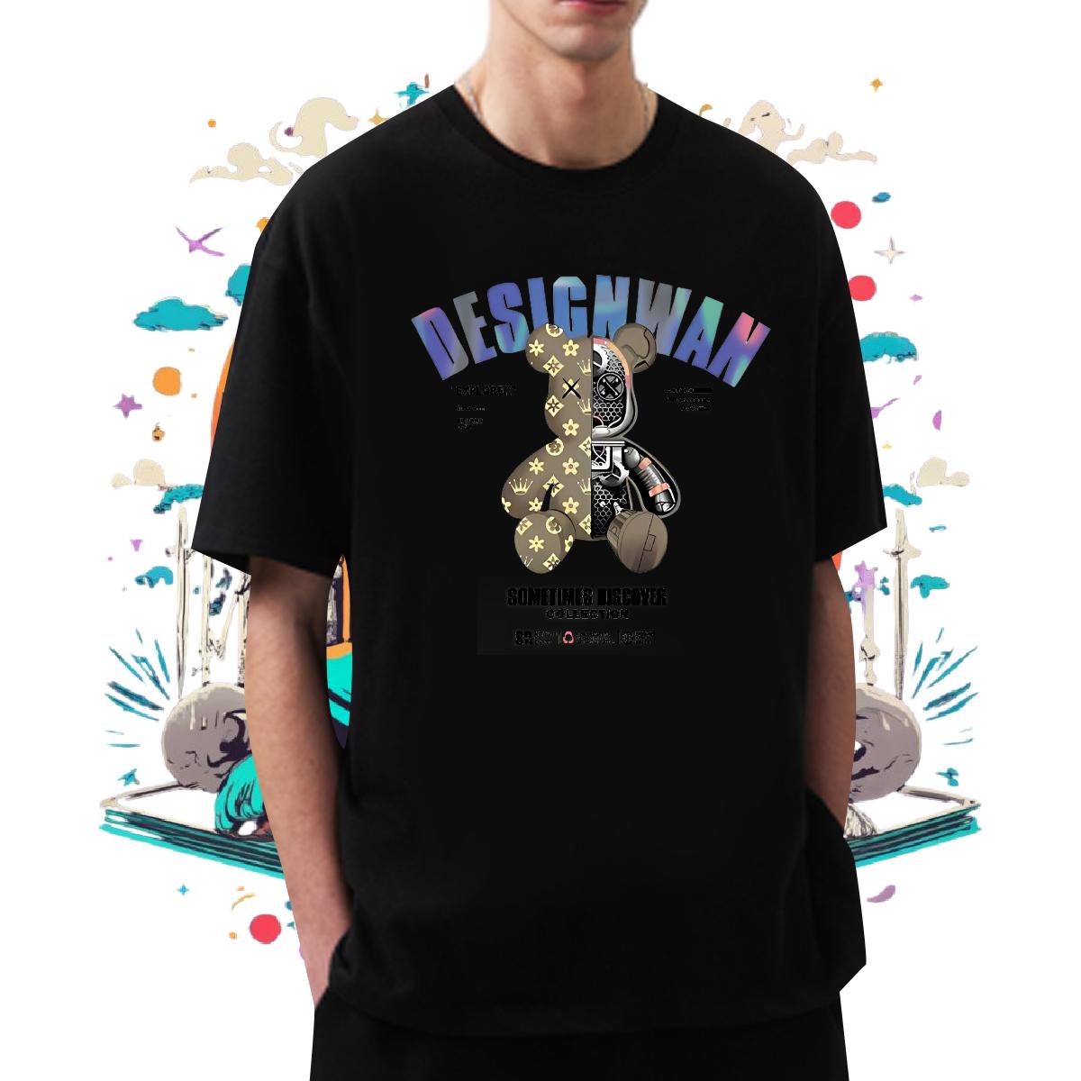 New Mens T Shirts Cotton Breathable Short Sleeve Street wear Hip Hop Men Tshirts Cartoon Printing S-3XL Brand Wear