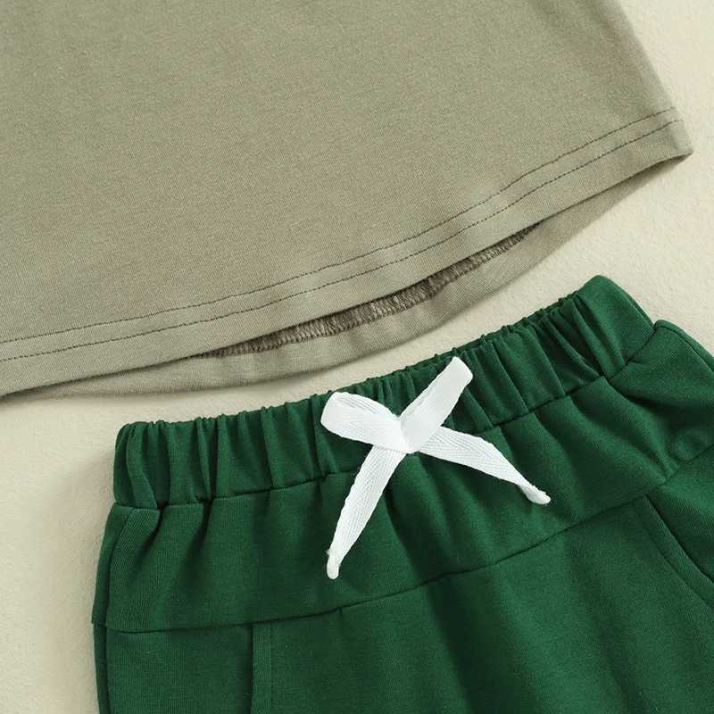 Clothing Sets 2Pcs Baby Boy Summer Tracksuit Outfits Short Sleeve Contrast Color T-Shirt + Pocket Shorts Set Toddler Clothes