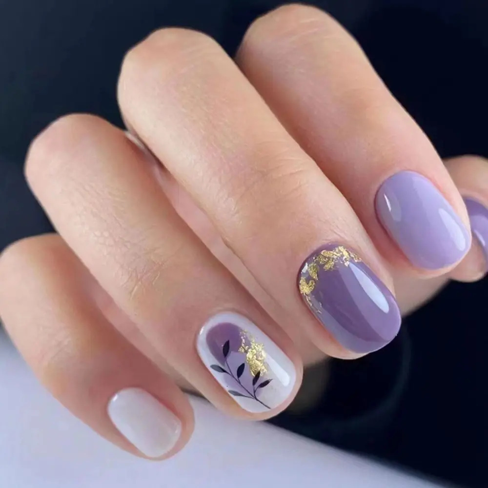 24 short square false nails pressed on the nails French fairy pink sparkling diamond mountain veins fully covered with detachable nail tips 240705