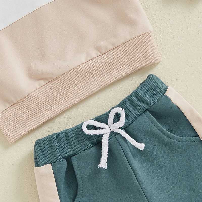 Clothing Sets Autumn New Baby Boy Girls Clothes Fall Toddler Outfits Contrast Color Long Sleeve Sweatshirt Tops and Pants 2PCS Set For Child