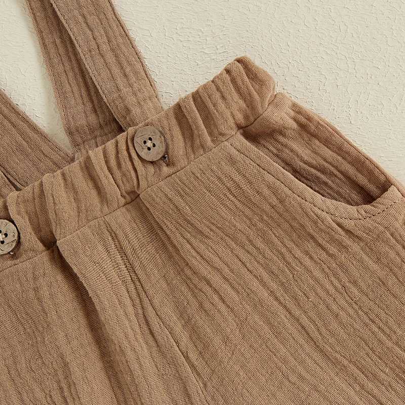 Clothing Sets Kids Boys Fall Outfits Solid Color Buttons Long Sleeve Shirts Tops and Overall Shorts 2Pcs Toddler Clothes Set 6M-4Y