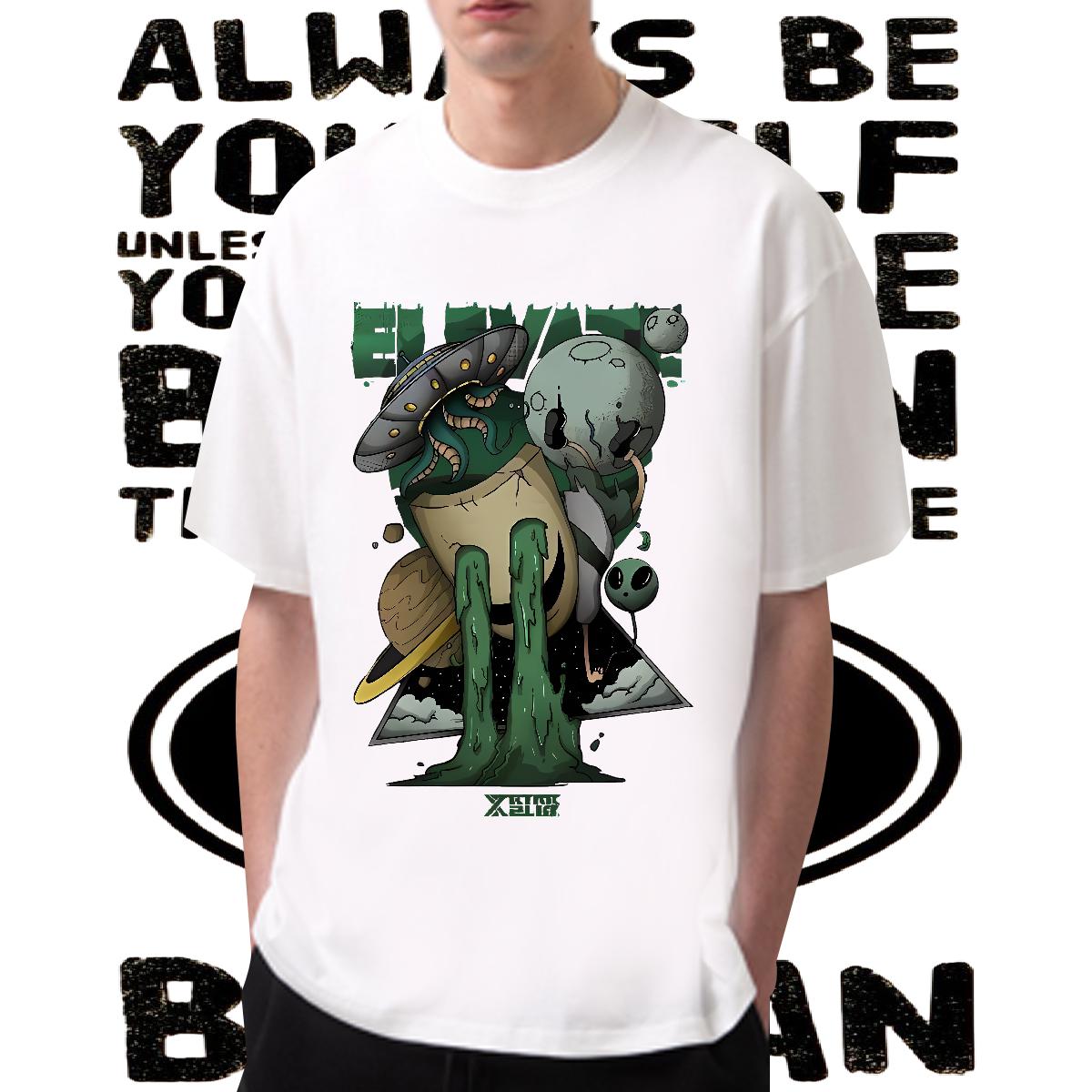 2024 Summer T-Shirts for Men Anime Print Street Wear Mens Tshirts Cotton Breathable Popular