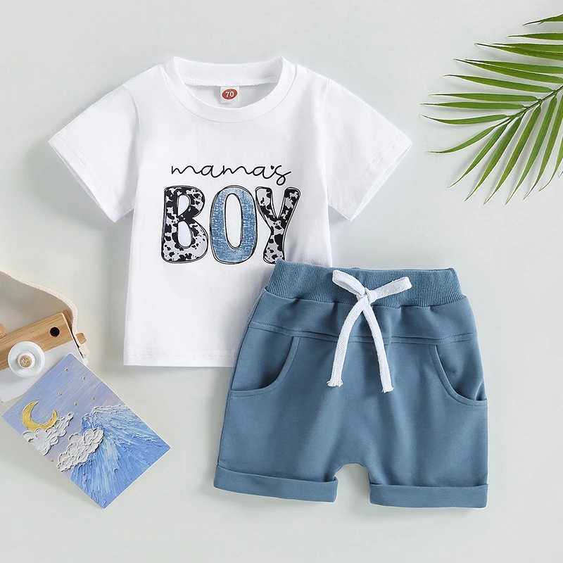 Clothing Sets Pudcoco Infant Newborn Baby Boys Shorts Set Short Sleeve Cartoon Bear Print T-shirt with Elastic Waist Shorts Summer Outfit 0-3T R240708