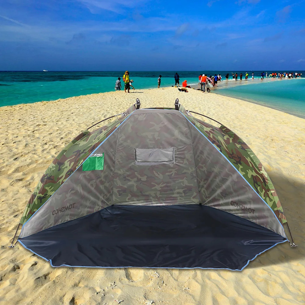 2-person camping tent single-layer outdoor tent UV resistant beach tent sunshade fishing and picnic park 240704bj