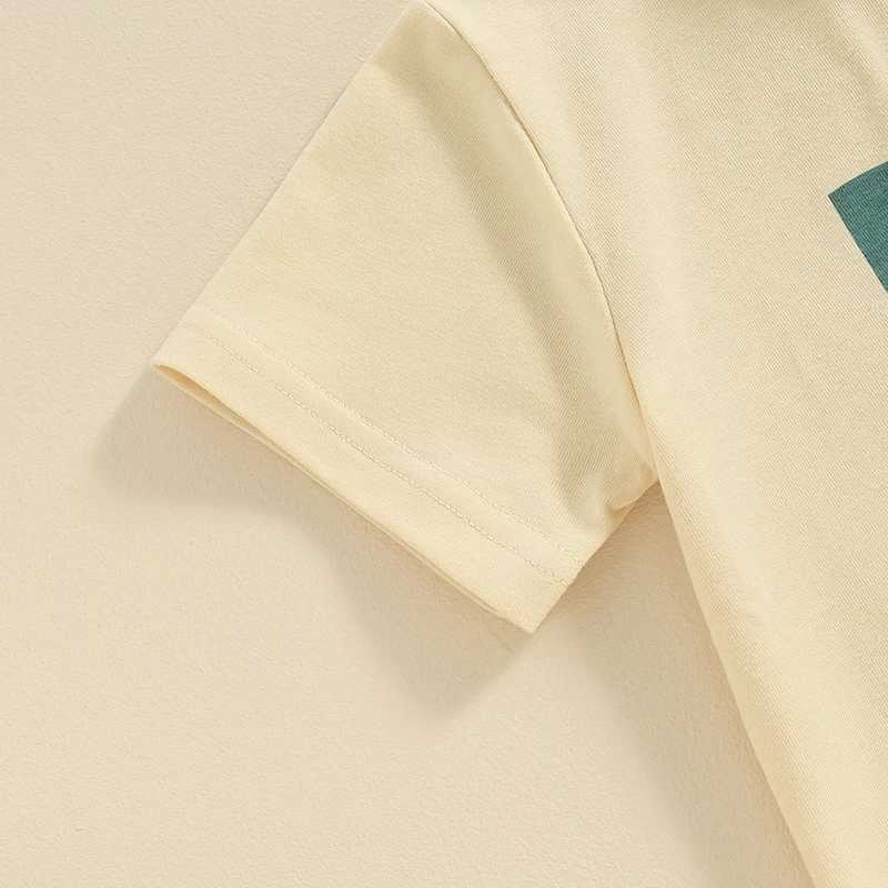 Clothing Sets 2024-01-11 Lioraitiin Summer Baby Boys Brother Outfit Letter Print Short Sleeve T-Shirt and Elastic Pants Clothes Set R240708