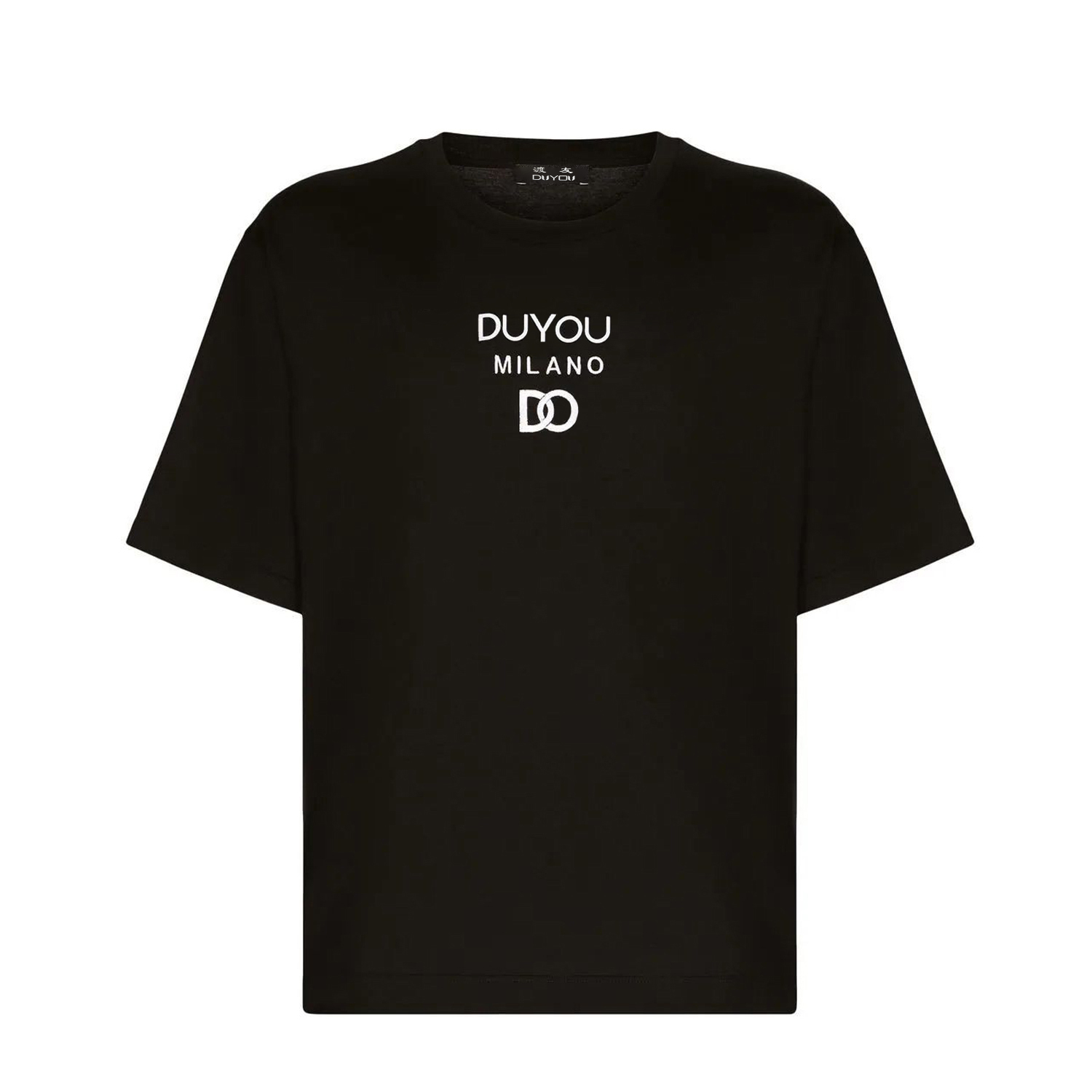 DUYOU Brand T-Shirts Men Women Casual Fashion Black White T-Shirts New Short Sleeve T Shirt Embroidery MILANO Tshirts Joker Trendy T-Shirts