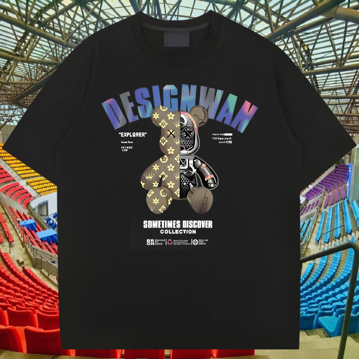 Custom Man T Shirts Anime Men Tops Tees High Street Hip Hop Crew Neck Cotton Loose Clothings