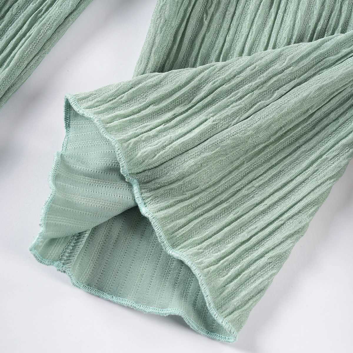 Clothing Sets Spring and Autumn Girls Short Sleeve Long Pants Solid Color Clothes Set Casual Comfortable Princess Kids Cotton Clothing R240708