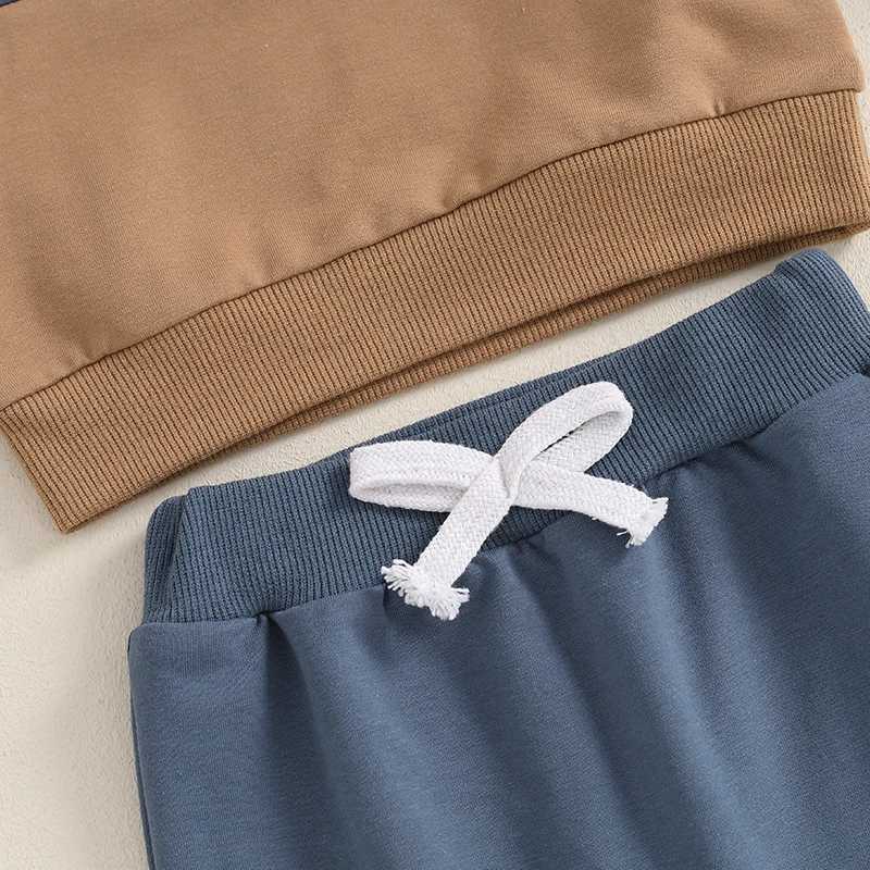 Clothing Sets Baby Boys Pants Set Toddler Tracksuit Contrast Color Long Sleeve Sweatshirt with Elastic Waist Sweatpants Infant Clothes