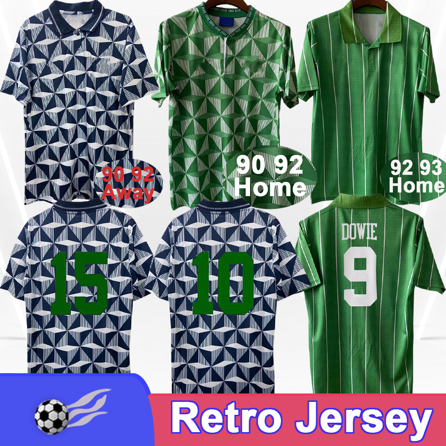 79 90 91 92 Northern Ireland Soccer Jerseys Retro Mens National Team Home Gray White Away Football Shirts