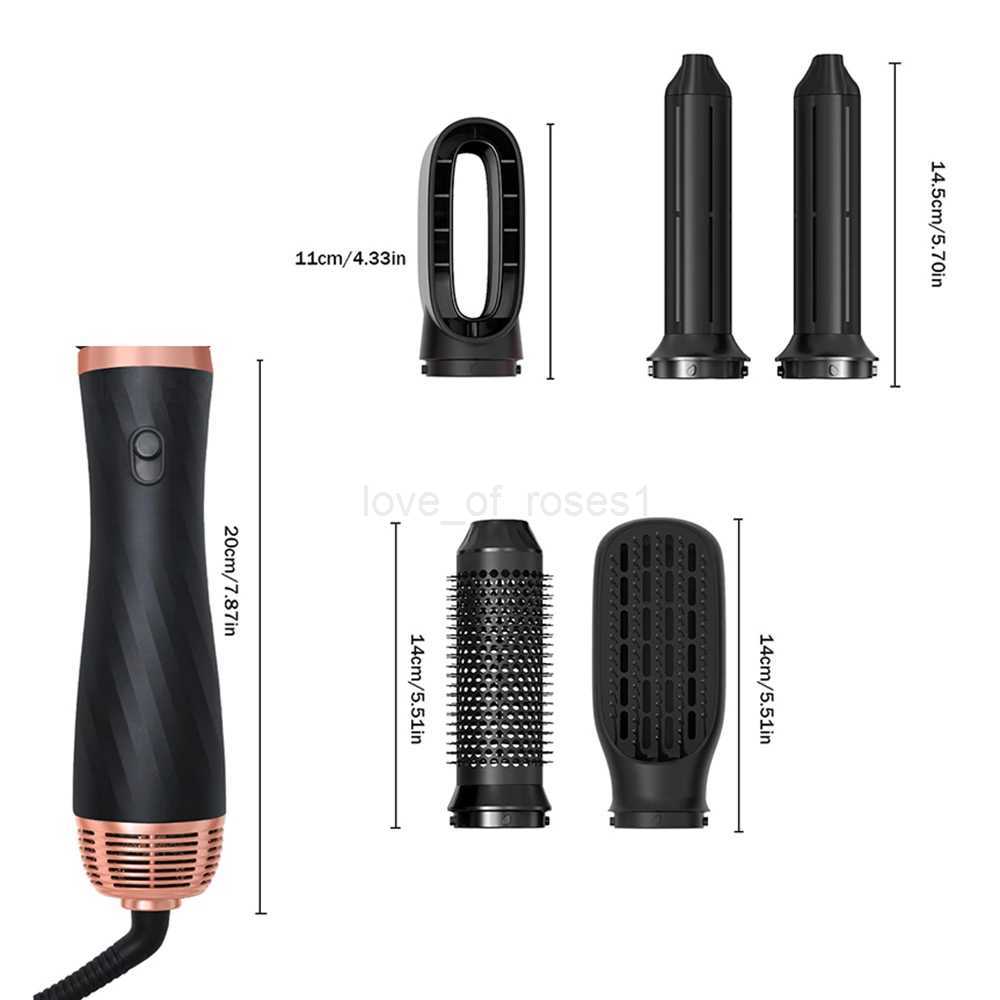 Multifunctional Hair Dryer 5 in 1 Electric Comb Negative Ion Straightener Comb Curling Iron Detachable Heating Brush Hair DryerM240709