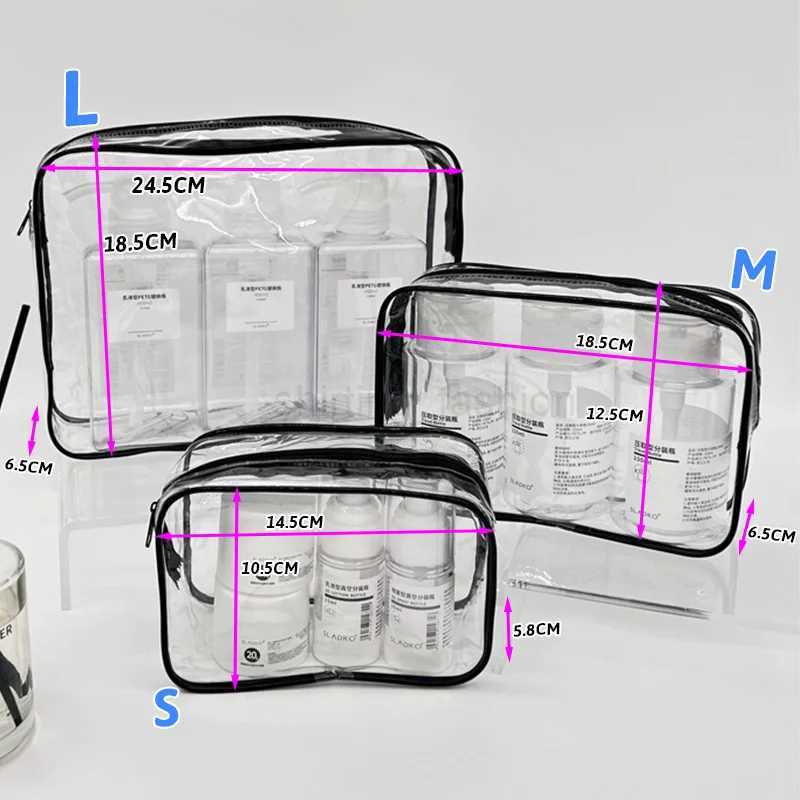 Simple PVC Clear Makeup Bag Transparent Waterproof Cosmetic Storage Case Travel Make Up Organizer Pouch Bath Toiletry Wash BagCL240708