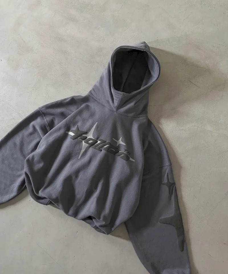 Fashion Trend Retro Alphabet Foam Hoodie Men Y2k Summer Goth Harajuku Hip Hop Casual Loose Hoodie Sweatshirt 240708