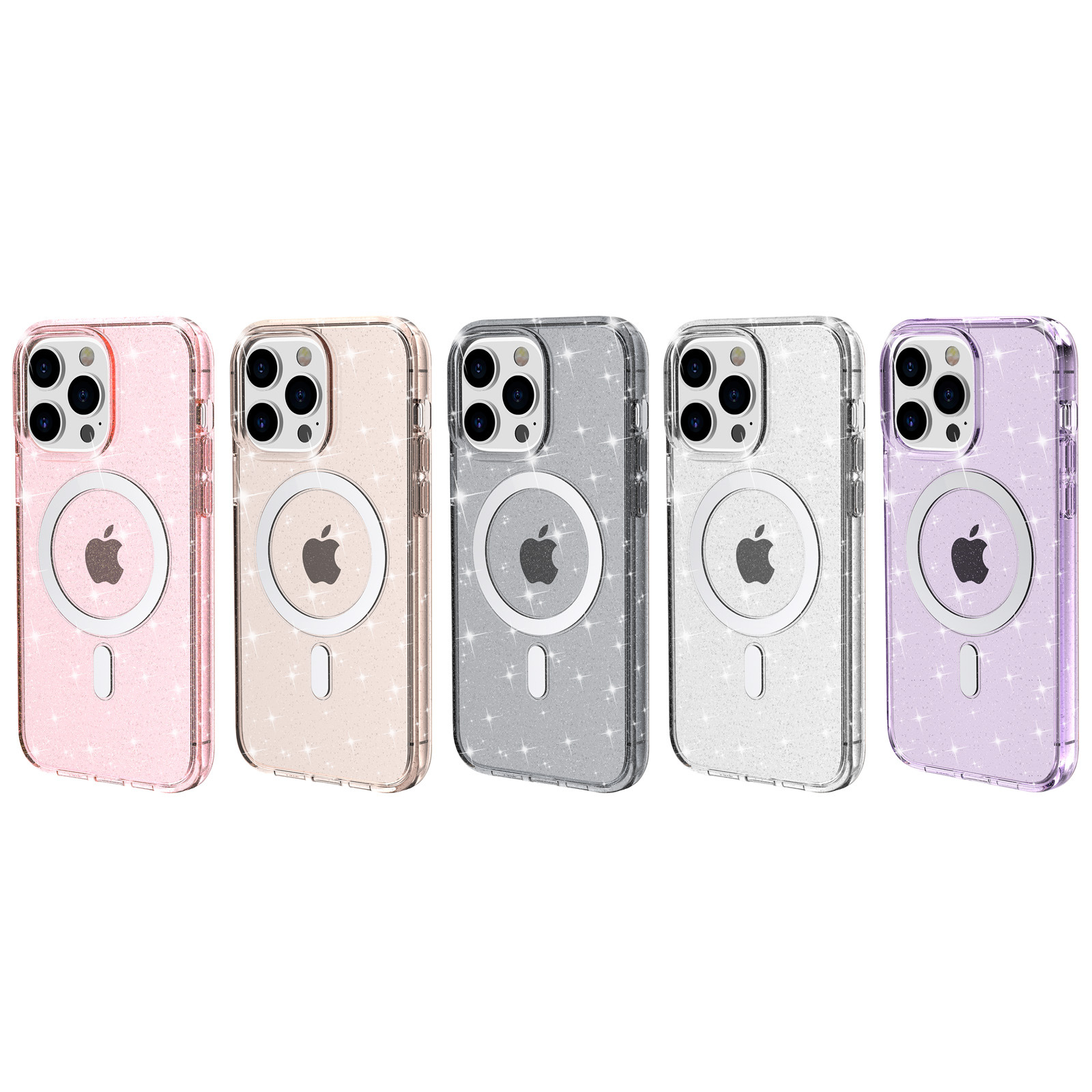 Premium Strong Magnetic Luxury Terminator Glitter Shockproof Clear TPU PC Phone Cases for iPhone 17 Air 16 16E 15 14 13 12 Pro Max
