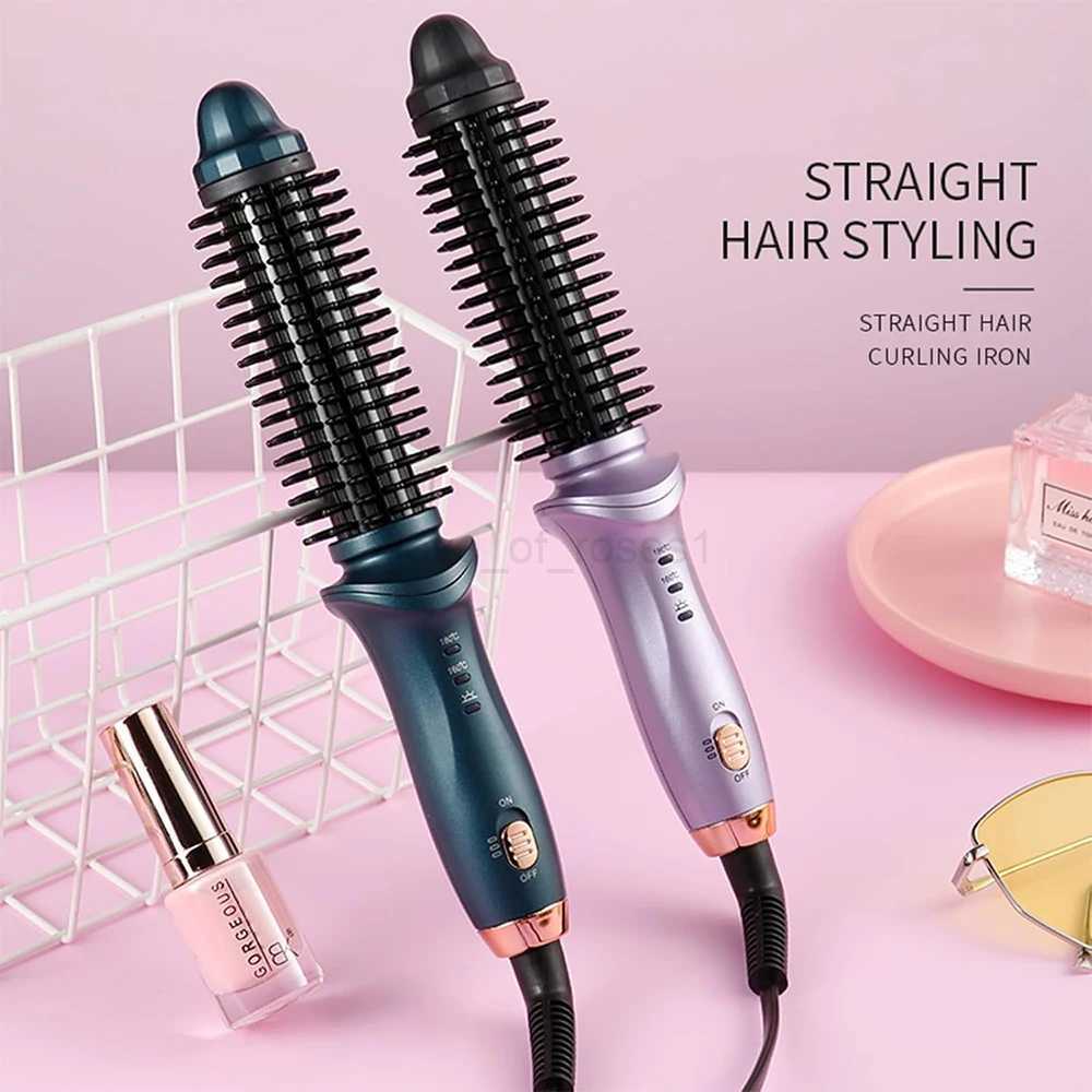 Ceramic Curling Iron Brush for Travel 3/4 Inch Heated Curling Brush Heated Tourmaline Ceramic Barrel for Short Long HairM240709