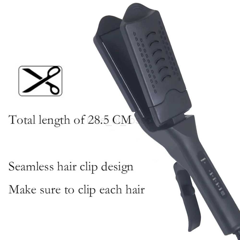 Professional 3 in 1 Hair Corrugated Curling Iron for Hair Straight Crimp Corn Splint Flat Wave Iron Ceramic Digital Styling ToolM240709