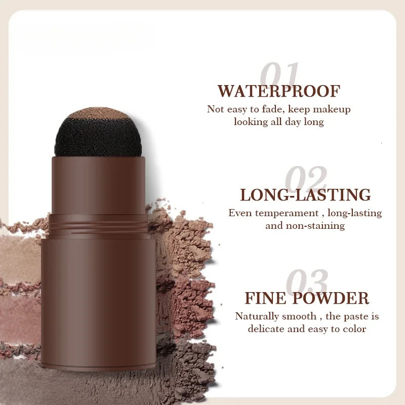 Eyebrow Enhancers Reusable Head Eyebrow Powder Stencil Makeup Shadow Stick One Step Shaping Long Lasting Decorate Hairline b240709