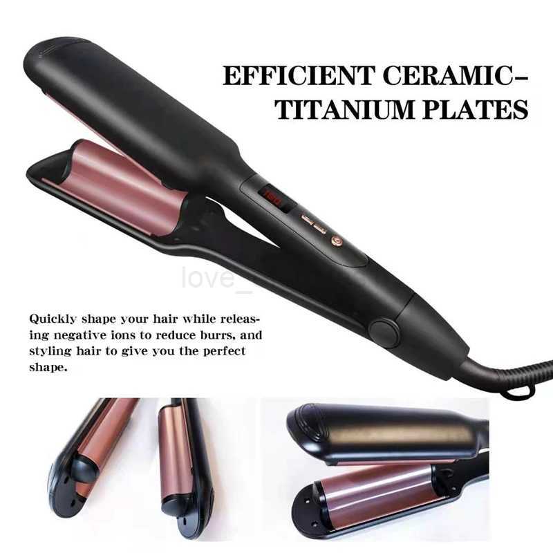Electric Hair Curling Iron Hairdressing Ceramic Flat Iron Shape Curling Corn Splint Fluffy Liquid Crystal Display Wavy Hair IroZ240709