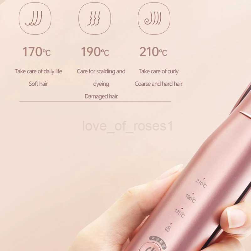 Professional Hair Straightener Ceramic Flat Iron Arc Hair Curler Curling Iron 2 in 1 Straightener Curler Styling Tool PinkM240709