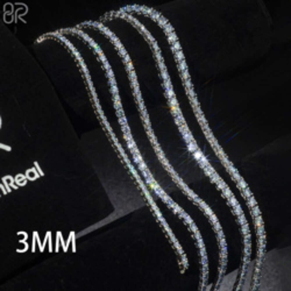 Selling Gold Plated Vvs Moissanite Tennis Chain Necklace Pass Diamond Tester Baguette Cut 925 Silver Hip Hop Bracelet
