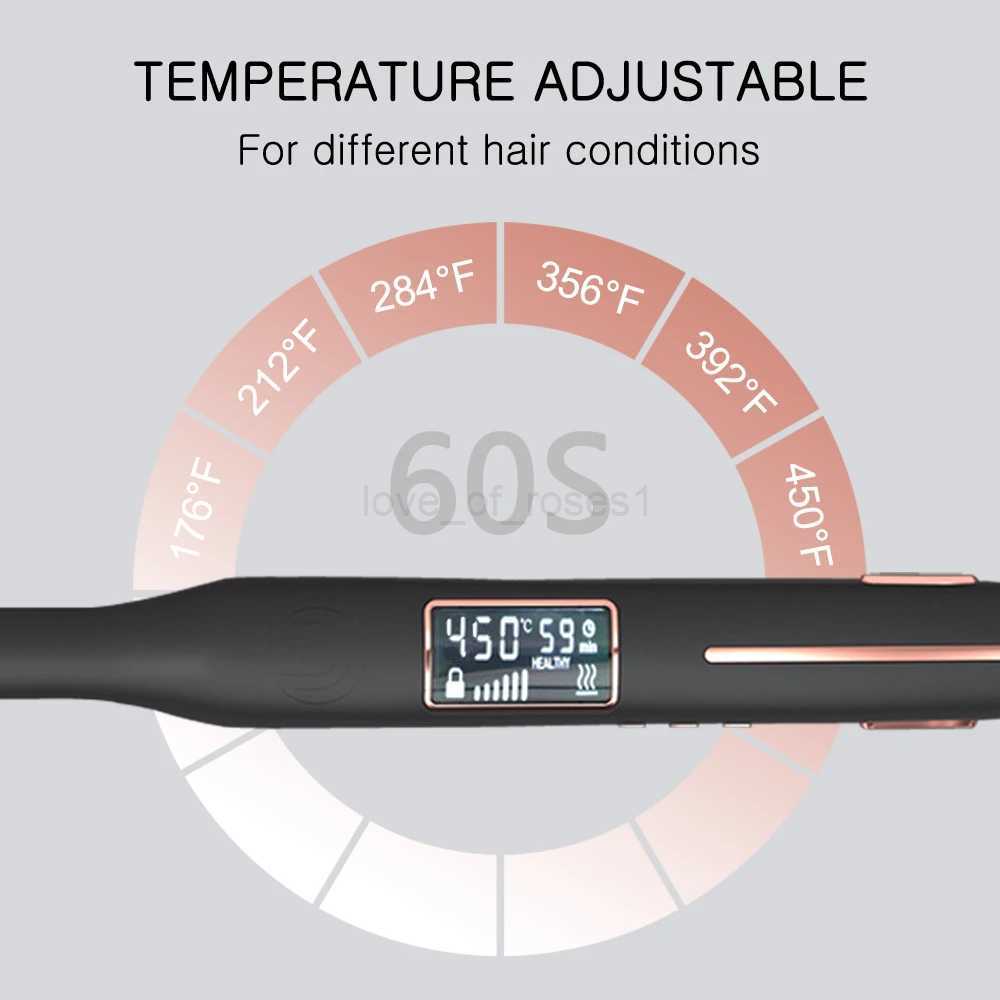 Hair Curler 450F Pencil Hair Flat Iron 10mm Titanium Thinnest Narrow Mini Hair Straightener for Beard Short Hair Styling ToolM240709