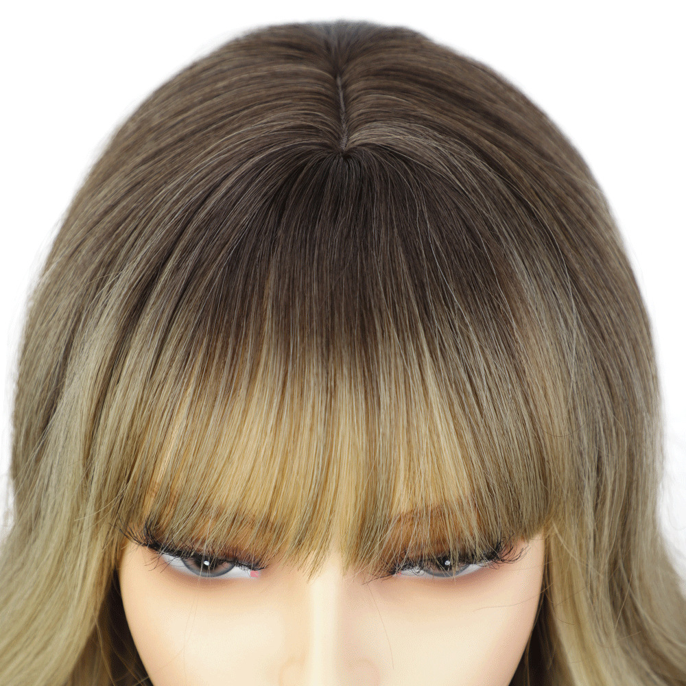 High Temperature Fiber Synthetic Wig Mechanism Natural Curvature Body Wave Hair Products R6/15/10# 1B#