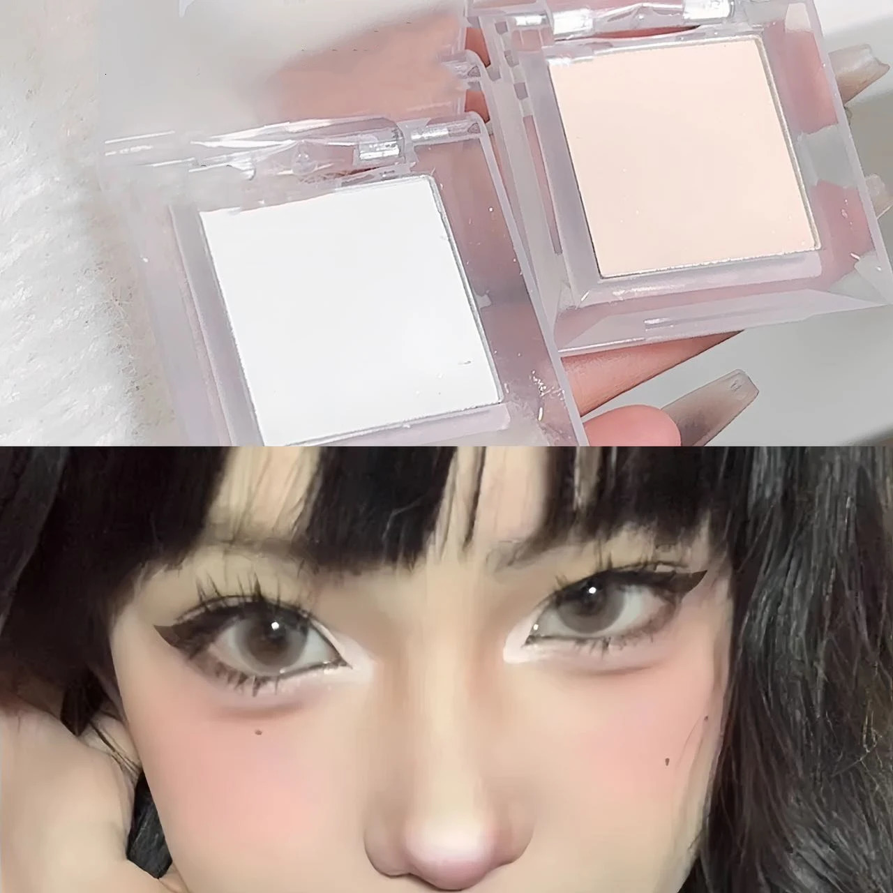 Monochrome Matte White Eyeshadow Primer Makeup Lasting Smooth Easy To Wear Naturally Brighten Silkworm Eye Shadow Palette 240709