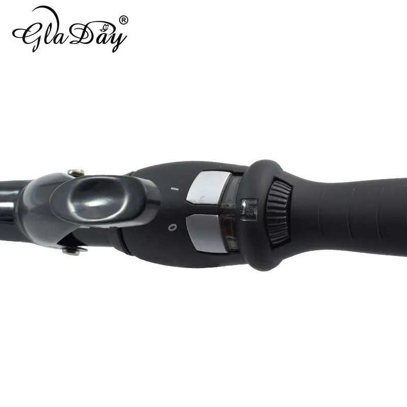 Digital Temperature Control Styling Tools Ceramic Cone Hair Curling Iron Tong Hair Curler Roller Curling Wand with ClipM240709
