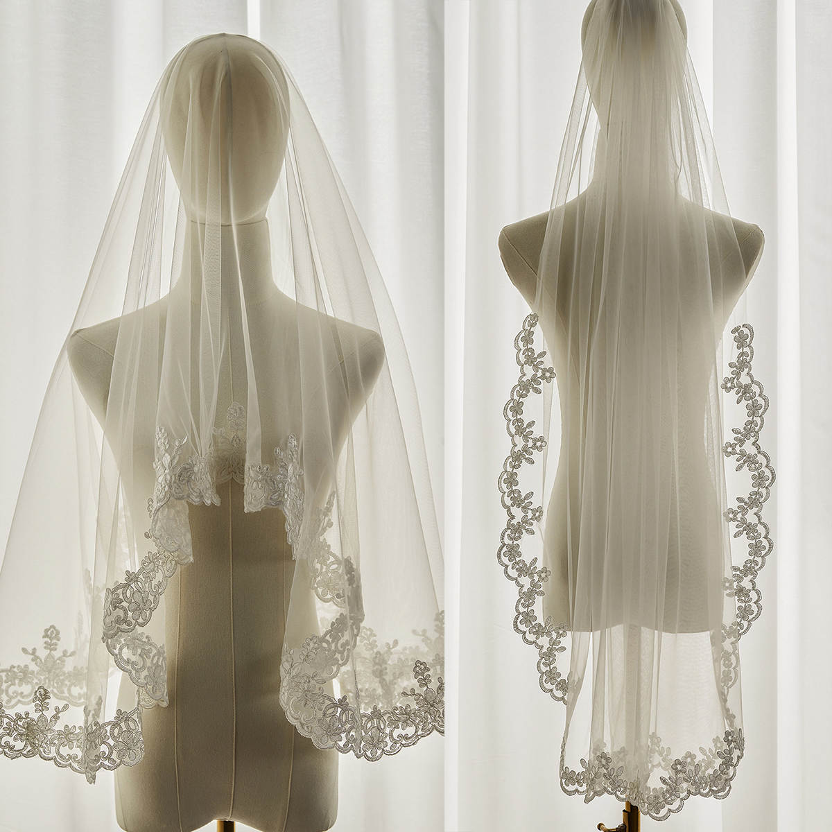 Lace Wedding Veil Accessories Short Voile Mariage Simple Vail Bride Veils
