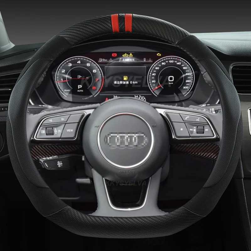 Steering Wheel Covers Car Steering Wheels Cover 38cm 15 For Audi A1 A2 A3 A4 A5 A6 A7 A8l Q2 Q3 Q5 Q7 S1 S2 S3 Sportback Avant Auto Accessories R24070