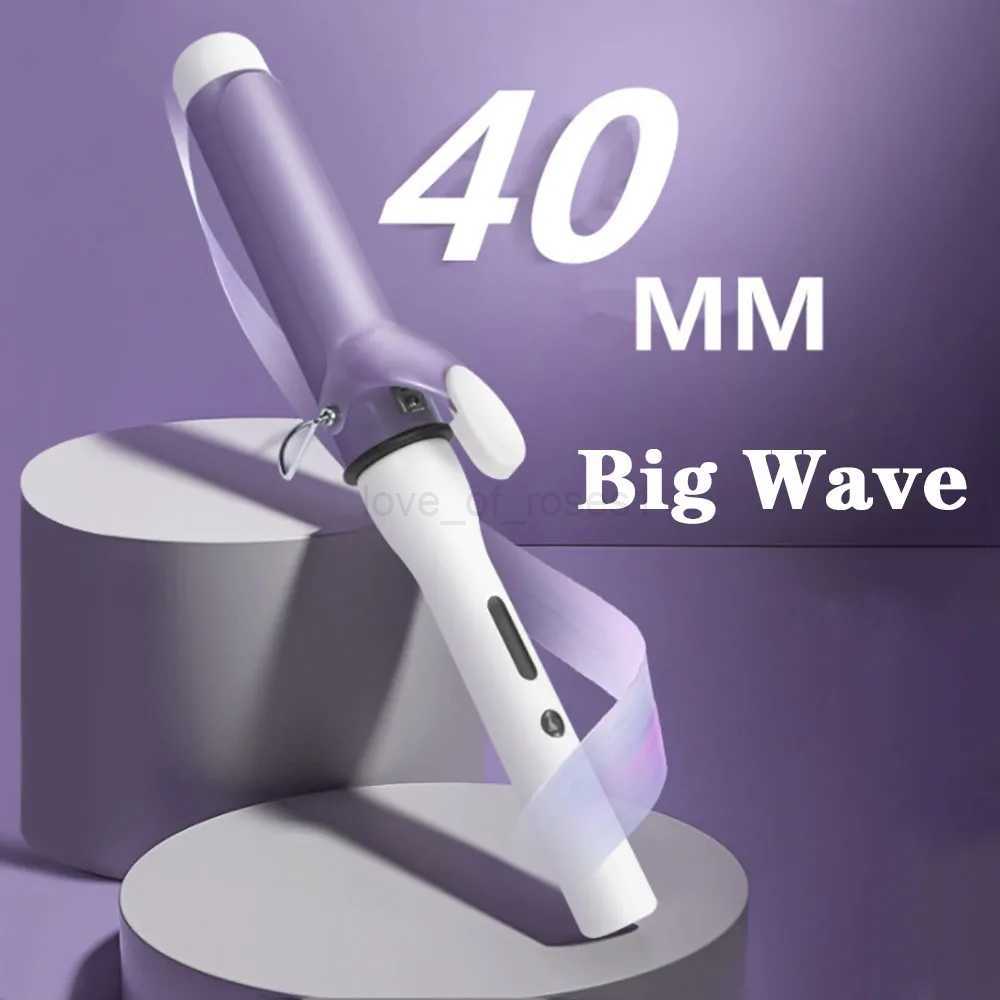 40MM Curling Iron with Tourmaline Ceramic Coating Hair Curler Wand Anti-scalding Insulated Tip Salon Curly Waver Maker GiftsM240709