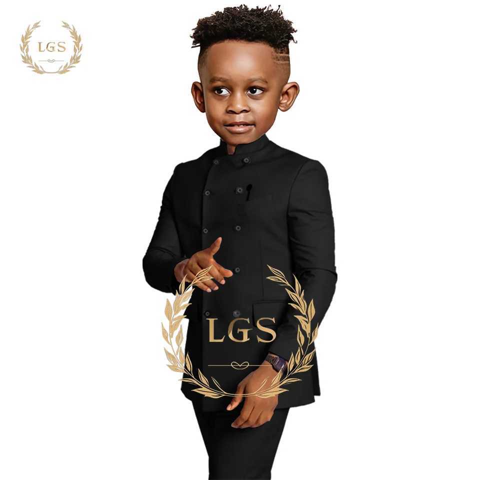 Suits Indian Style Double Breasted Boys Suit - Jacket and Pants 2 Piece Set - Stylish Design for Parties Events and Casual Occasions