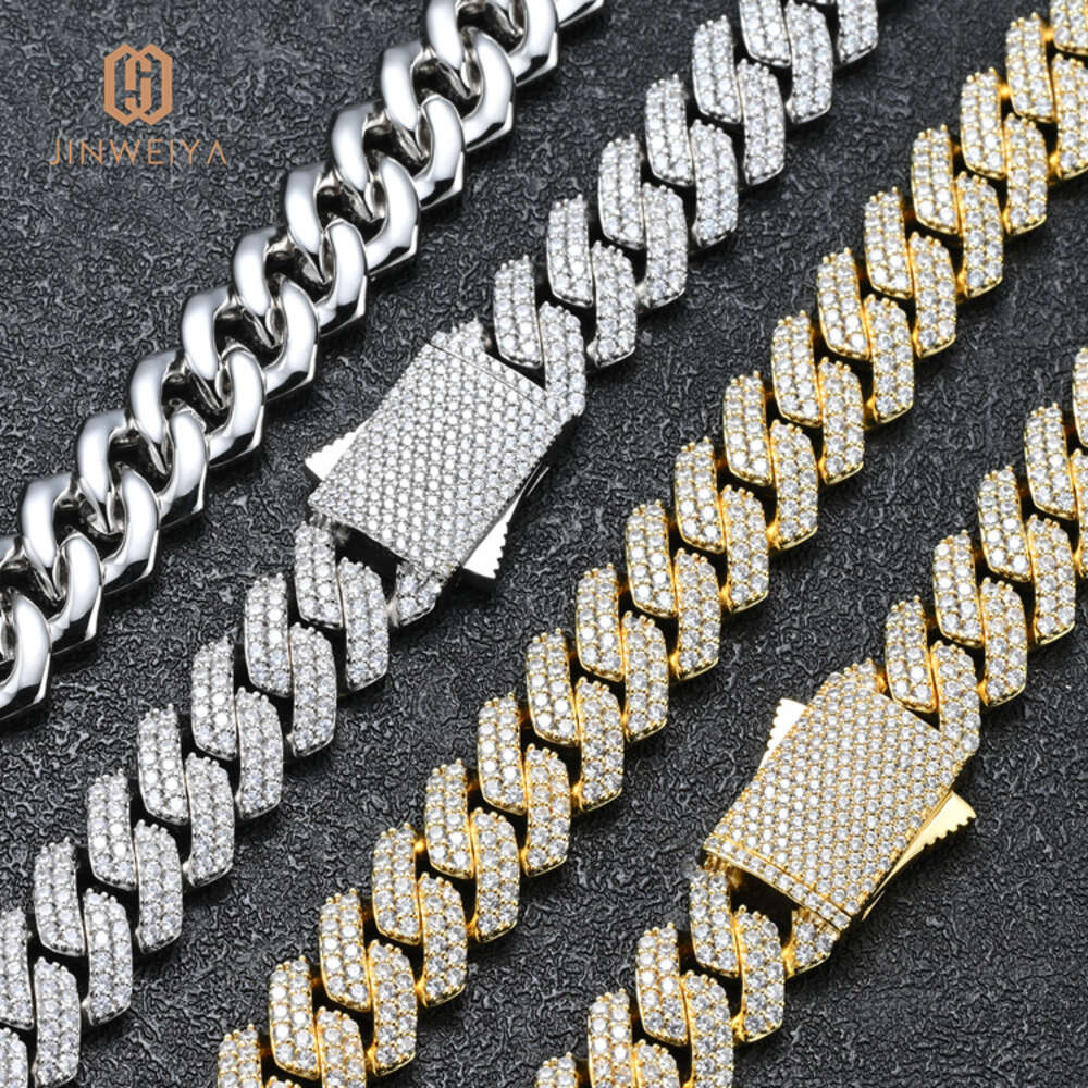 Jwy Mens Womens Iced Out Cuban Chains Cz Brass Chunky 18k Plated Necklace 16mm