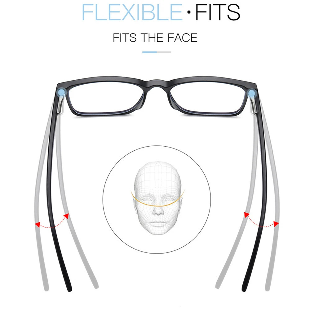 2024 Trending Blue Light Blocking Mens Glasses Gaming TR90 Matte Black Anti Ray Eyeglasses Women Transparent Fashion Eyewear 240708