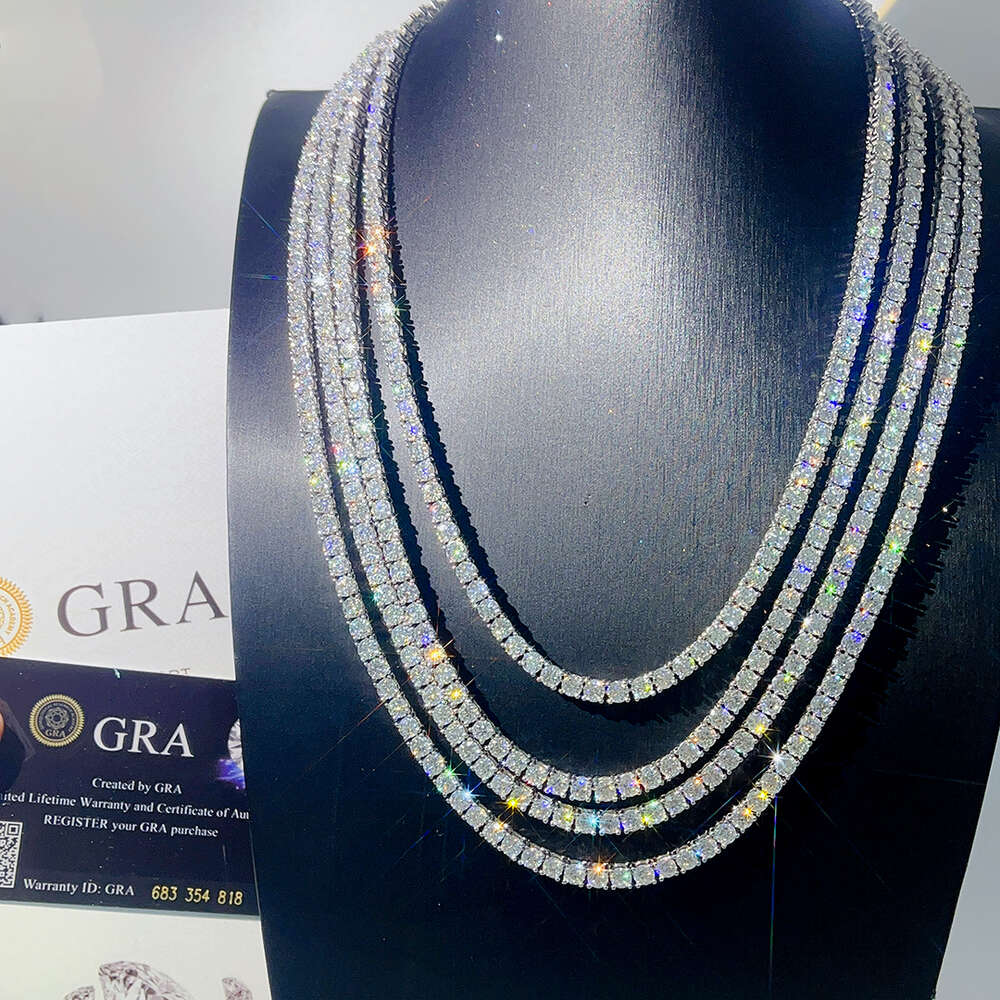 Tennis Necklace Bracelet Pass Diamond Tester Iced Out Bling Moissanite Hip Hop Jewelry 925 Silver Chain