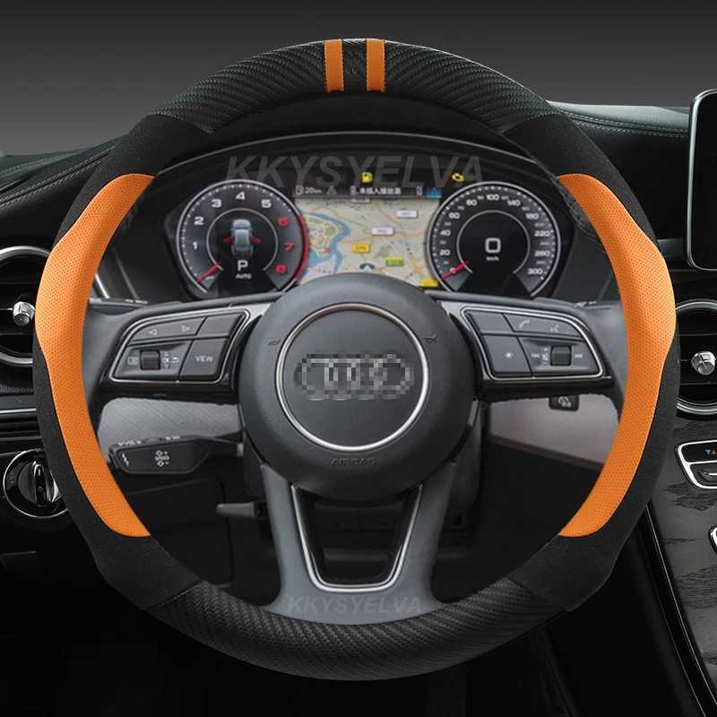 Steering Wheel Covers Car Steering Wheels Cover 38cm 15 For Audi A1 A2 A3 A4 A5 A6 A7 A8l Q2 Q3 Q5 Q7 S1 S2 S3 Sportback Avant Auto Accessories R24070