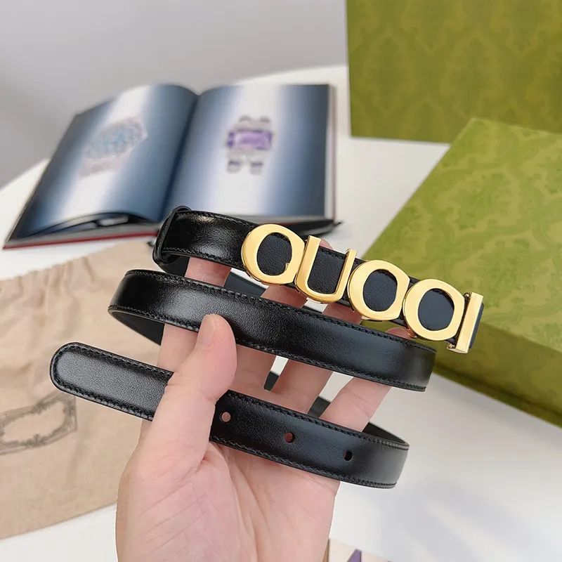 Woman Red Designer Belt Skinny Leather Waistband Gold Buckle Silver Hardware Thin Belt 2.0CM Luxury Women's Dress Belts With Box size 90cm-110cm Fashion Belt