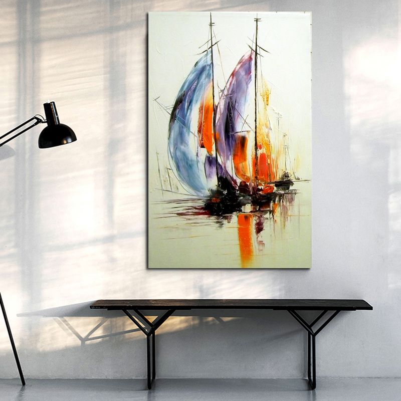 Colorful Boat Wall Pictures For Living Room Canvas Painting Posters And Prints Modern Landscape Home Decor No Frame