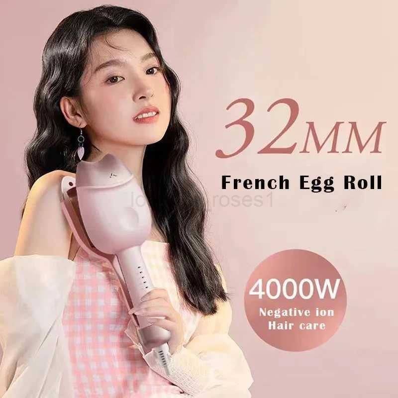 32mm Hair Curler Ceramic Curling Iron Big Wave Deep Wavy Splint Rolls Electric Fast Automatic Hair Plate Styling ToolsZ240709