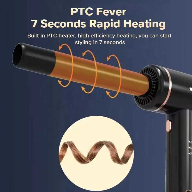 Professional Ceramic Hair Styling Curler High Speed Motor Intelligent 3 Gear Temperatures Hair Blowing Curling Iron One StepM240709