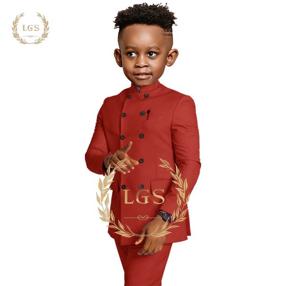 Suits Indian Style Double Breasted Boys Suit - Jacket and Pants 2 Piece Set - Stylish Design for Parties Events and Casual Occasions