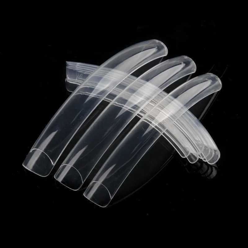10Pcs Extra Long Stiletto False Nail Tips Half Cover Clear Natural Acrylic Tip Beauty Salon DIY Manicure Supplies Fake NailsM240709